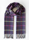 John Hanly Merino Scarf | Purple Pink Green Beige Check