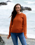 Ladies Slim-Fit Aran Sweater | Terracotta