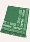 Aran 100% Wool Reversible Celtic Blanket | Sage Green - Clearance