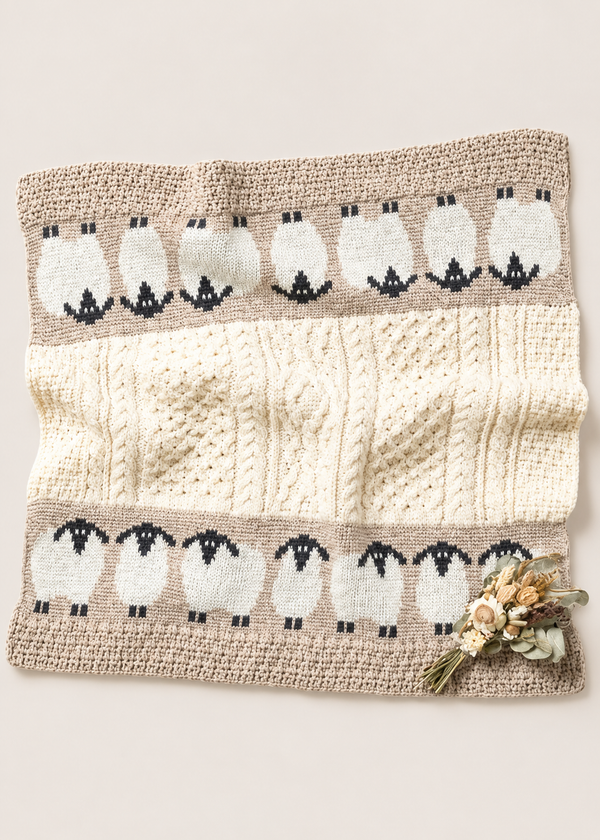 Merino-Aran-Schafdecke für Kinder | Haferflocken