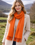 Foxford Lambswool Scarf | Paprika Orange