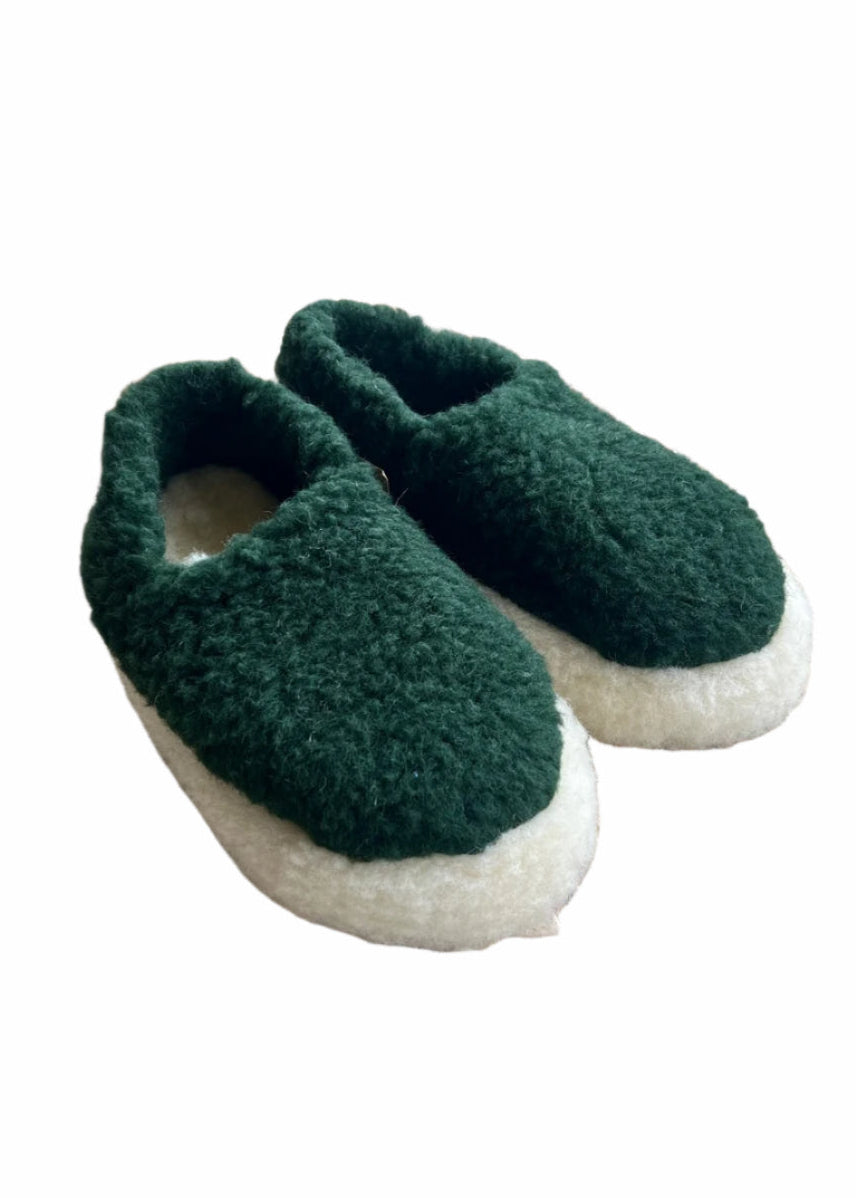 Sheep by the Sea Slippers | Dark Green