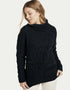 Skellig Oversized Aran Sweater | Black - Clearance