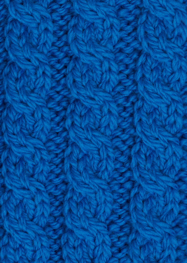 Aran Cable Knit Cardigan | Blue