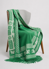 Aran 100% Wool Reversible Celtic Blanket | Sage Green - Clearance