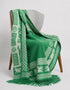 Aran 100% Wool Reversible Celtic Blanket | Sage Green - Clearance