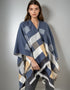 Jimmy Hourihan Fringed Shawl with Checkerboard Design