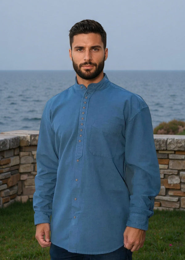 Civilian Men's Grandfather Shirt | Ink Blue