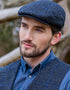 Mucros Trinity Cap | Handwoven Wool Flat Cap in Charcoal Blue