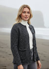Ladies Donegal Wool Cardigan | Charcoal