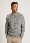 Donegal Tweed Aran Crew Neck Sweater | Silver Fleck