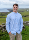 Irish Grandfather Shirt | Blue Cross Hatching