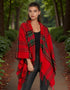Jimmy Hourihan Fringed Shawl | Red Plaid Design