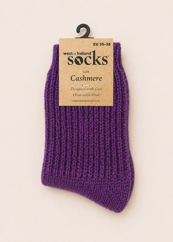 West of Ireland Cashmere Socks | Purple