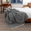 John Hanly Oversized Cashmere Throw - Grey Herringbone