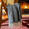 John Hanly Oversized Cashmere Throw - Grey Herringbone