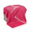 Oversized Merino Wool Cashmere Throw Raspberry Herringbone