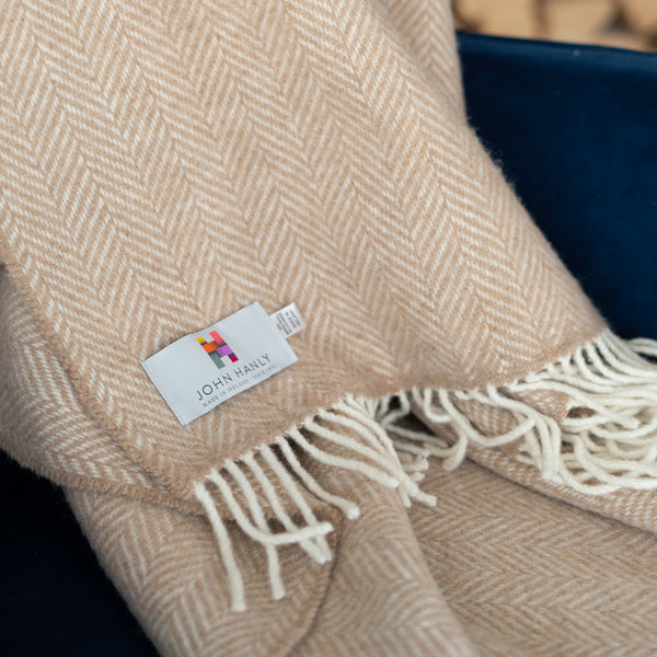 John Hanly Oversized Cashmere Throw - Beige