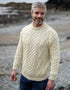 Unisex Aran Wool Sweater | Natural