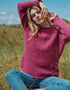 Ladies Donegal Roll Neck Sweater | Pink