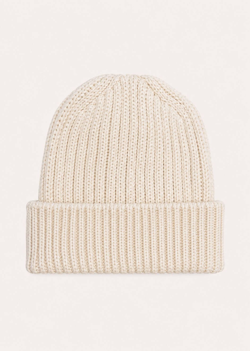 Aran Wool Ribbed Hat | Natural - Clearance