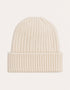 Aran Wool Ribbed Hat | Natural - Clearance