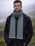 Mucros Donegal Wool Scarf | Green Herringbone | Made in Ireland