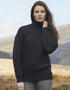 Aran Merino Polo Neck Sweater | Charcoal | Unisex | 100% Merino Wool