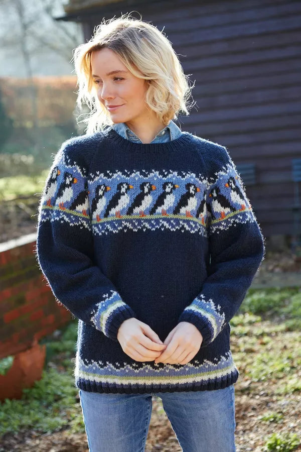 Puffin Handknit Wool Sweater