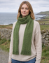 Mucros Skellig Scarf in Green | Irish Merino Wool & Cashmere Blend