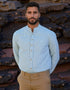 Grandfather Shirt | Green Stripes