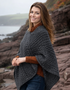 Aran Cable Knit Poncho | 100% Merino Wool - Clearance