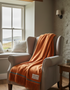 Foxford Lambswool Throw | Dara - Clementine