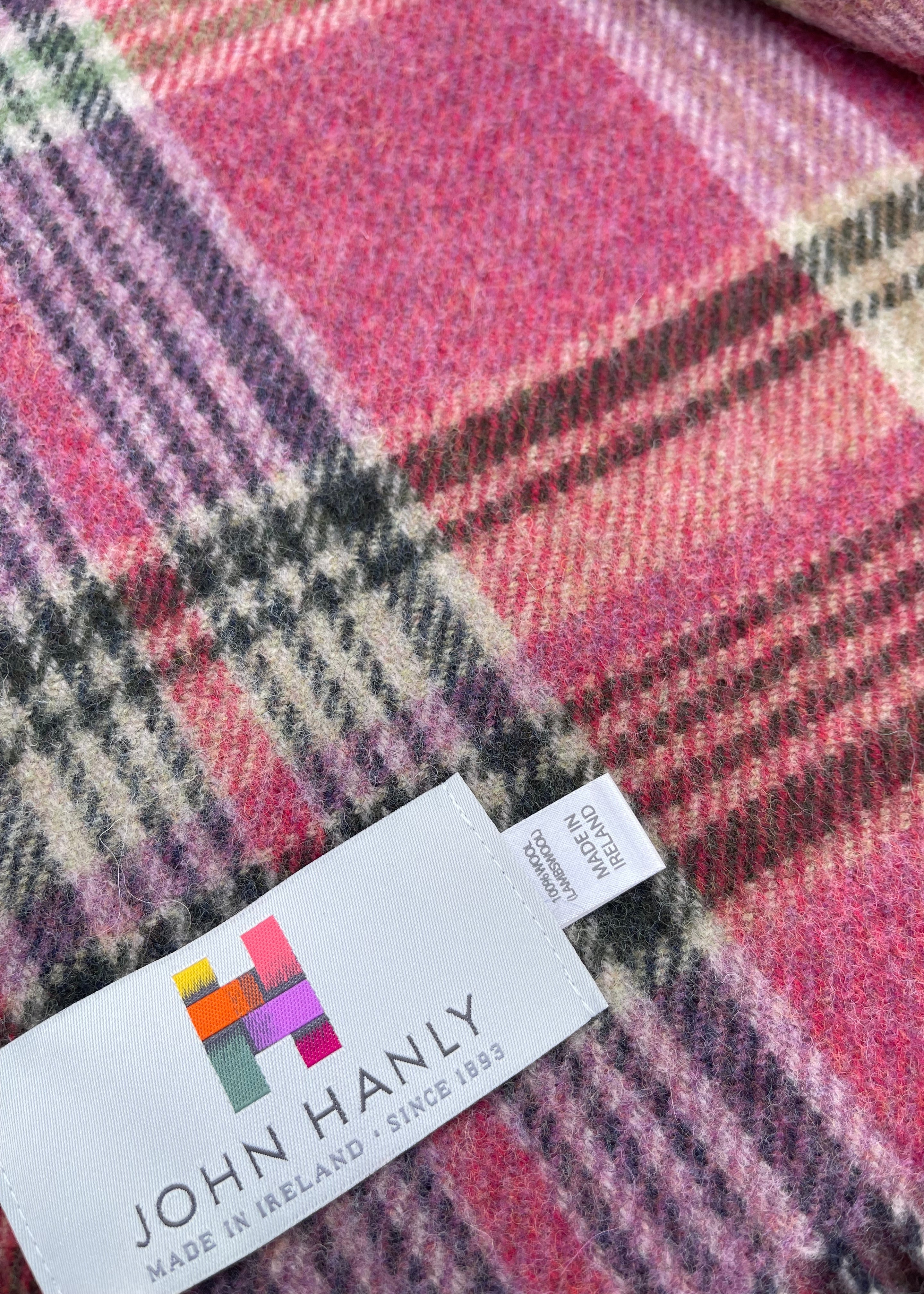 John Hanly Large Lambswool Throw Pink Lilac
