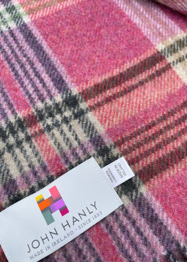 John Hanly Large Lambswool Throw Pink Lilac