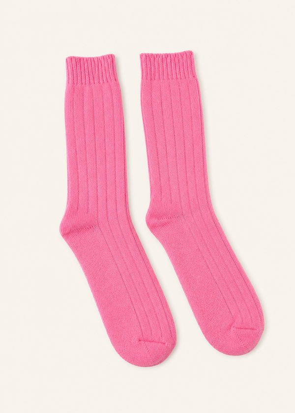 Wild Donegal Cashmere Blend Socks | Pink | Luxury Irish Knitwear
