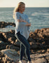 Aran Merino Wool Cowl Poncho | Sky - Clearance