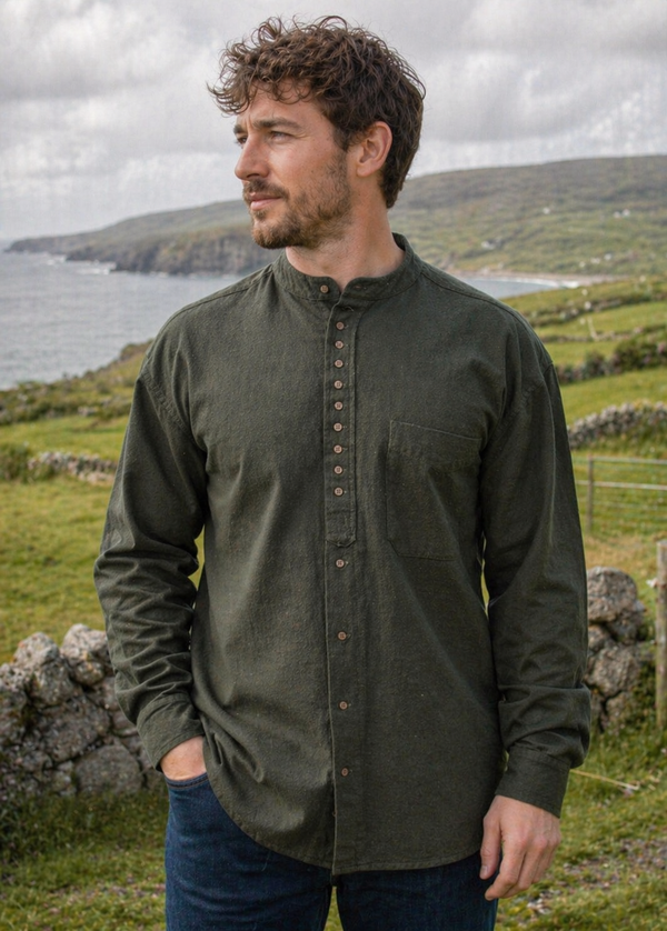 Civilian Men's Grandfather Shirt | Army Green