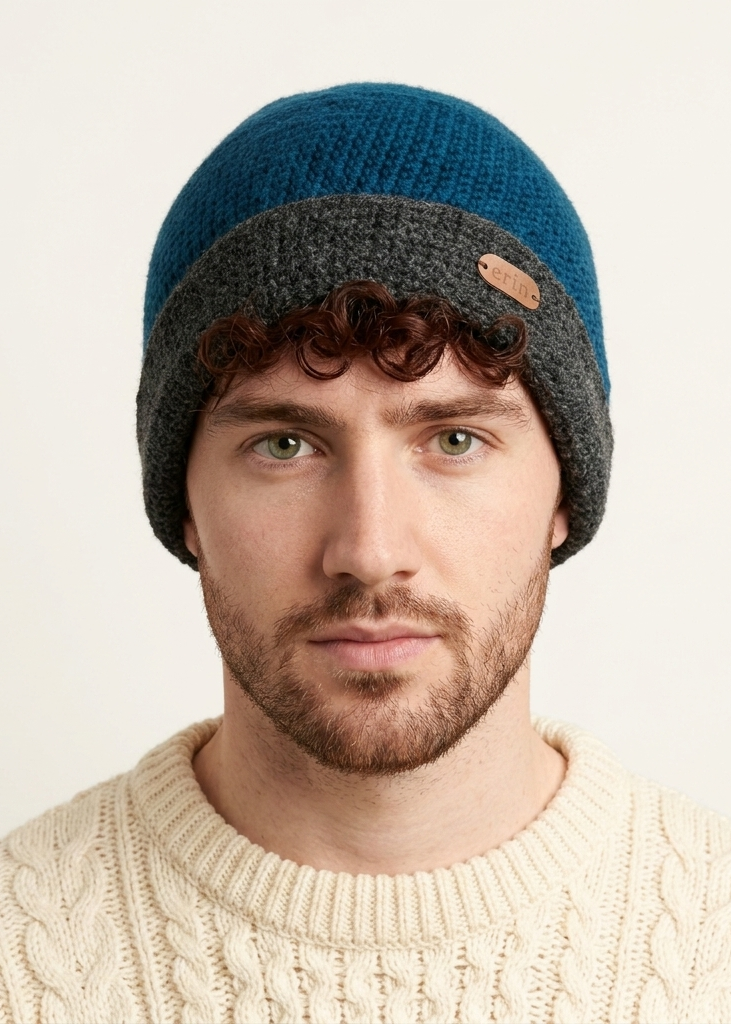 Erin Charcoal Rib Pullon Hat | Blue Charcoal