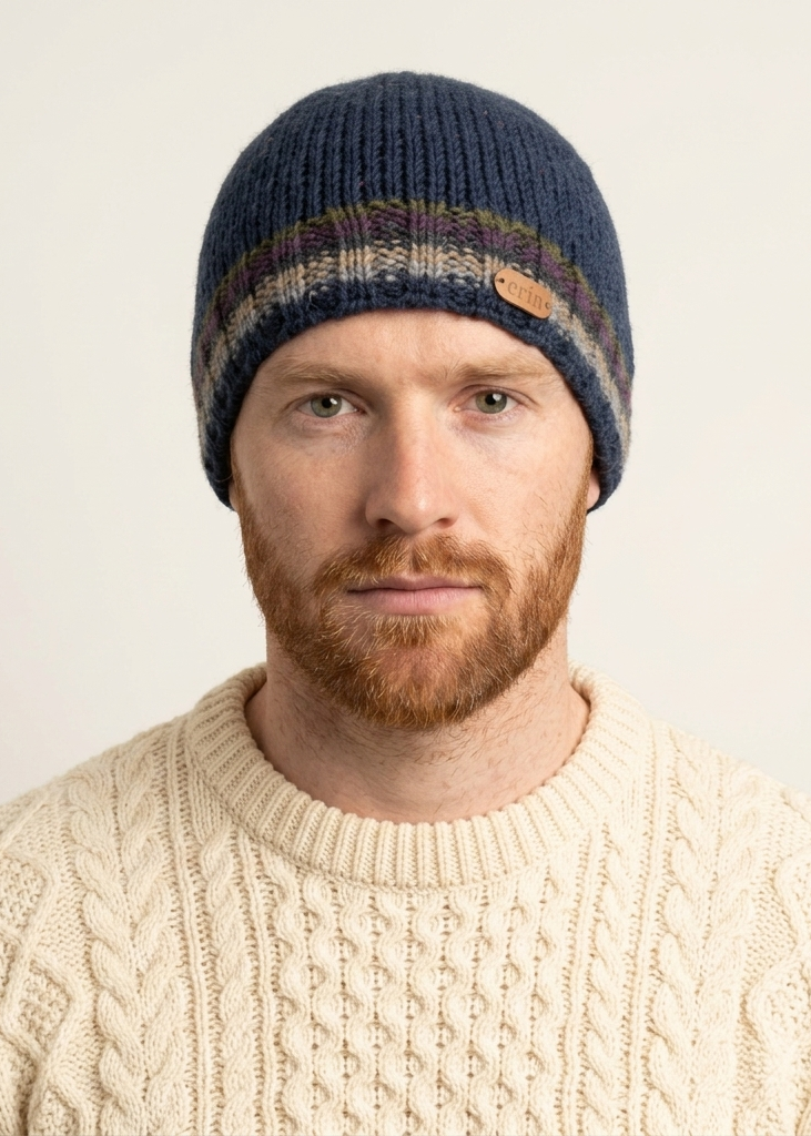 Erin Rib Turnup Hat | Navy Wool
