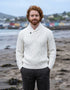 Men's Aran Shawl Neck Sweater | Natural Merino Wool