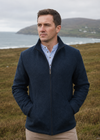 Men's Donegal Full Zip Herringbone Jacket | Navy