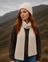 Aran Merino Wool Honeycomb Scarf | Parsnip