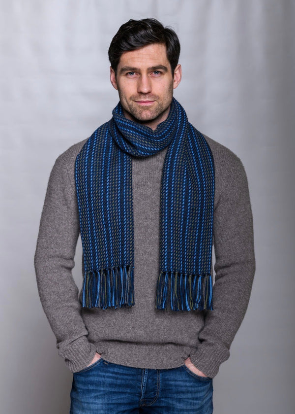 Mucros Alpaca Scarf Blue Green | Made in Ireland | 100% Alpaca Wool