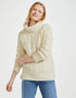 Belcare Ladies Aran Roll Neck Sweater - Cream