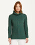 Belcare Ladies Aran Roll Neck Sweater - Green