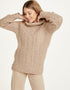 Belcare Ladies Aran Roll Neck Sweater - Wicker