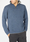 Mens Zip Sweater | Blue Stone