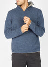 Mens Zip Sweater | Blue Stone