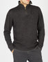 IrelandsEye Men's Zip Lambswool Sweater | Charcoal